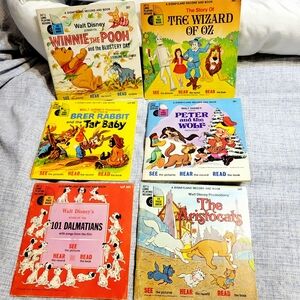 Vintage DISNEY Book And Vinyl Record Collection 1960s & 1970s
